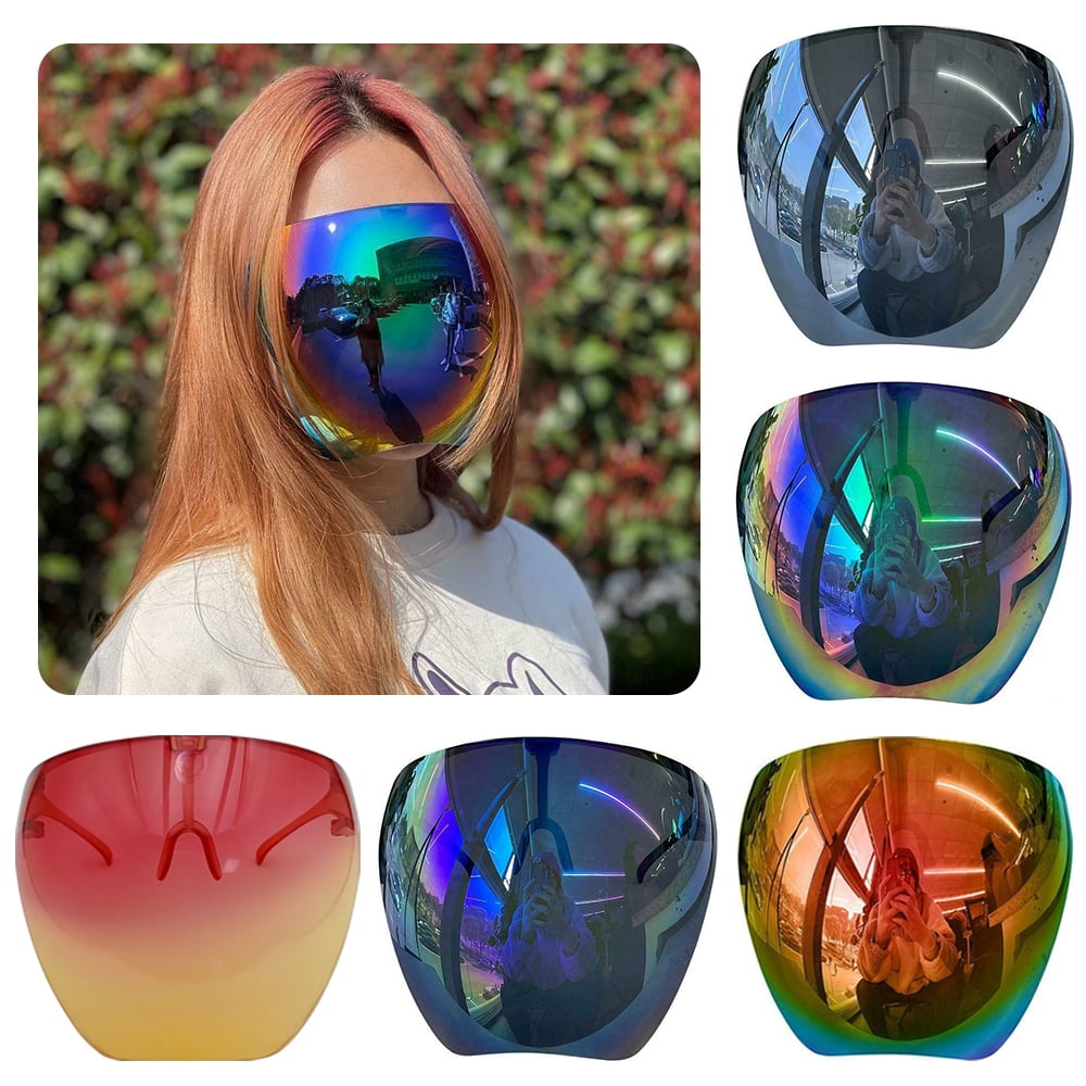 2 Set Kid Face Shield With Glasses Visor Protection Mouth Cover Reusable Rainbow 