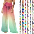 thumbnail image 1 of Pincandy Women's Cover Up Pants Sheer Sarong Coverups Summer Boho Beach Pant Elastic Waist Palazzo Cover Up Pants, 1 of 7