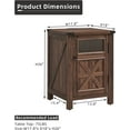 thumbnail image 7 of T4TREAM 17.8" W Farmhouse Wooden Nightstand End Table with Charging Station and Storage, Brown, 7 of 7