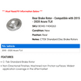 thumbnail image 2 of Rear Brake Rotor - Compatible with 2015 - 2020 Acura TLX 2016 2017 2018 2019, 2 of 2