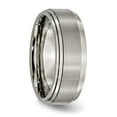 thumbnail image 4 of Chisel Titanium Brushed Center 8mm Double Step Ridged Edge Band, 4 of 7