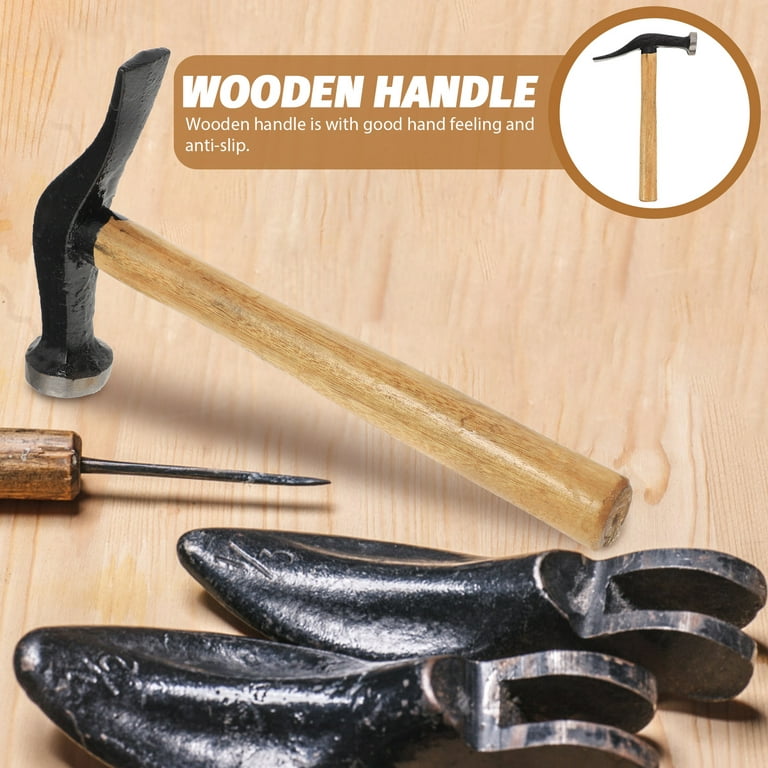 Shoe Repairing Hammer Wooden Handle Hammer DIY Leather Hammer Tack Shoes Hammer, Size: 26x16x4CM