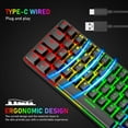thumbnail image 2 of T60 60% Mechanical Keyboard&Mouse Set, 62 Keys Wired Gaming Keyboard 19 Rainbow Backlit + 6400DPI RGB Ultra-Light Mice+Mouse Pad For Laptop/MAC-Black/Blue Switch, 2 of 5