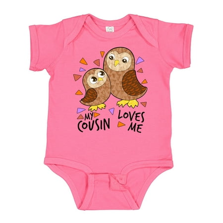 

Inktastic My Cousin Loves Me- Cute Owl Family Gift Baby Boy or Baby Girl Bodysuit