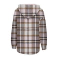 thumbnail image 5 of Women's Plaid Shacket Jacket Long Sleeve Boyfriend Sweatshirt Blouses Button Down Hooded Jackets, 5 of 6