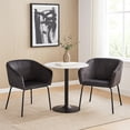 thumbnail image 6 of Voro Dining Chair Set of 2- Gray Velvet- Sleek Black Metal Legs, 6 of 6