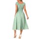 thumbnail image 3 of Vestido largo con cuello cuadrado y cintura elástica de flores para mujer Inspire Chic S Verde, 3 of 6