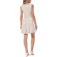 thumbnail image 3 of INSPIRE CHIC Polka Dot Dress for Women's Summer Sleeveless Crew Neck Mini Dress Trendy M Beige, 3 of 6