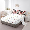 thumbnail image 3 of Fashion Dress Bed In A Bag 7 Piece King Black Red Girly Dress Comforter Set Golden Polka Dots Bed Set Eiffel Tower Paris Modern Women Bedding Sheet Red High Heels Romantic Makeup Themed Fitted Sheet, 3 of 5