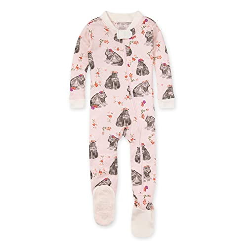 Burt s Bees Baby Baby Girls Pajamas Zip Front Non slip Footed Sleeper Pjs 100 Organic Cotton