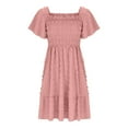 thumbnail image 7 of Mgmyaa Girl's Summer Dresses Ruffle Sleeve Tiered Smocked Swing Midi Casual A-Line Twirly School Sundress Size 4-14 Years, 7 of 7