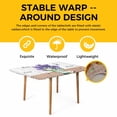 thumbnail image 4 of Purple Lavender Table Cloths for 4 Foot Rectangle Tables, Spring Floral Daisy Butterfly Leaves Gray Patio Waterproof Elastic Fitted Tablecloths, Washable Rectangular Table Cover for Camping, 4 of 8