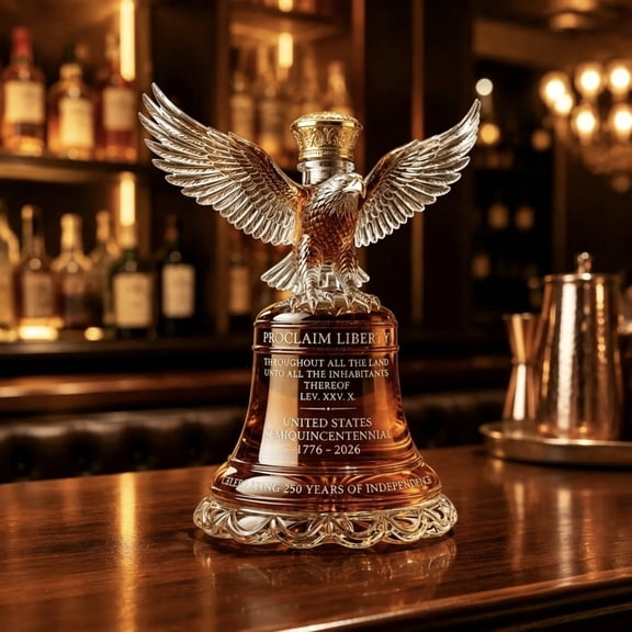 250th Anniversary Limited Edition Themed Bottle A collectible eagle-shaped whisky decanter hand-blown suitable for bar display and home décor and an ideal gift for whisky enthusiasts