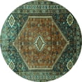 thumbnail image 1 of Ahgly Company Indoor Round Persian Turquoise Blue Traditional Area Rugs, 6' Round, 1 of 4