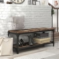 thumbnail image 4 of Musa Lower Storage Shelf Wood Reclaimed Barnwood Bench, 4 of 13