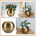 thumbnail image 5 of ifundom Golden Stainless Steel Flower Vase Metal Desktop Vase for Home Decor and Office Decoration, 5 of 6