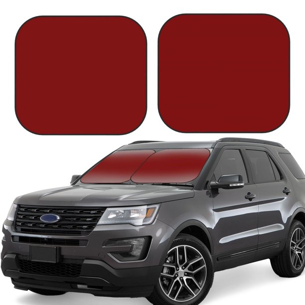 Fotbe Maroon Juego de 2 Piezas de Parasoles para Parabrisas | Bloqueador Solar para Auto | Accesorios Plegables para Protección Solar Interior-Small