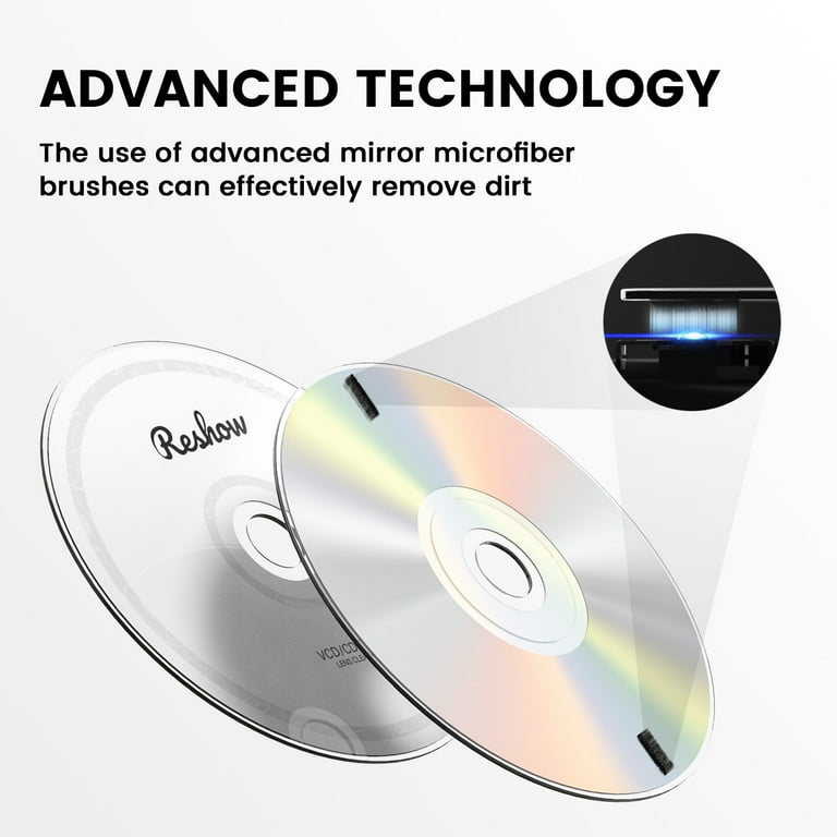 Reshow Laser Lens Cleaning Disc, Daily Use Disc Cleaner Kit for CD & DVD Players
