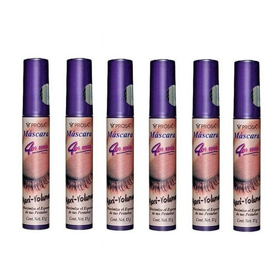6 PCS PROSA 4 IN 1 Maxi-Volume Silicon Mascara 0.39 Oz * BEUATY TALK LA *