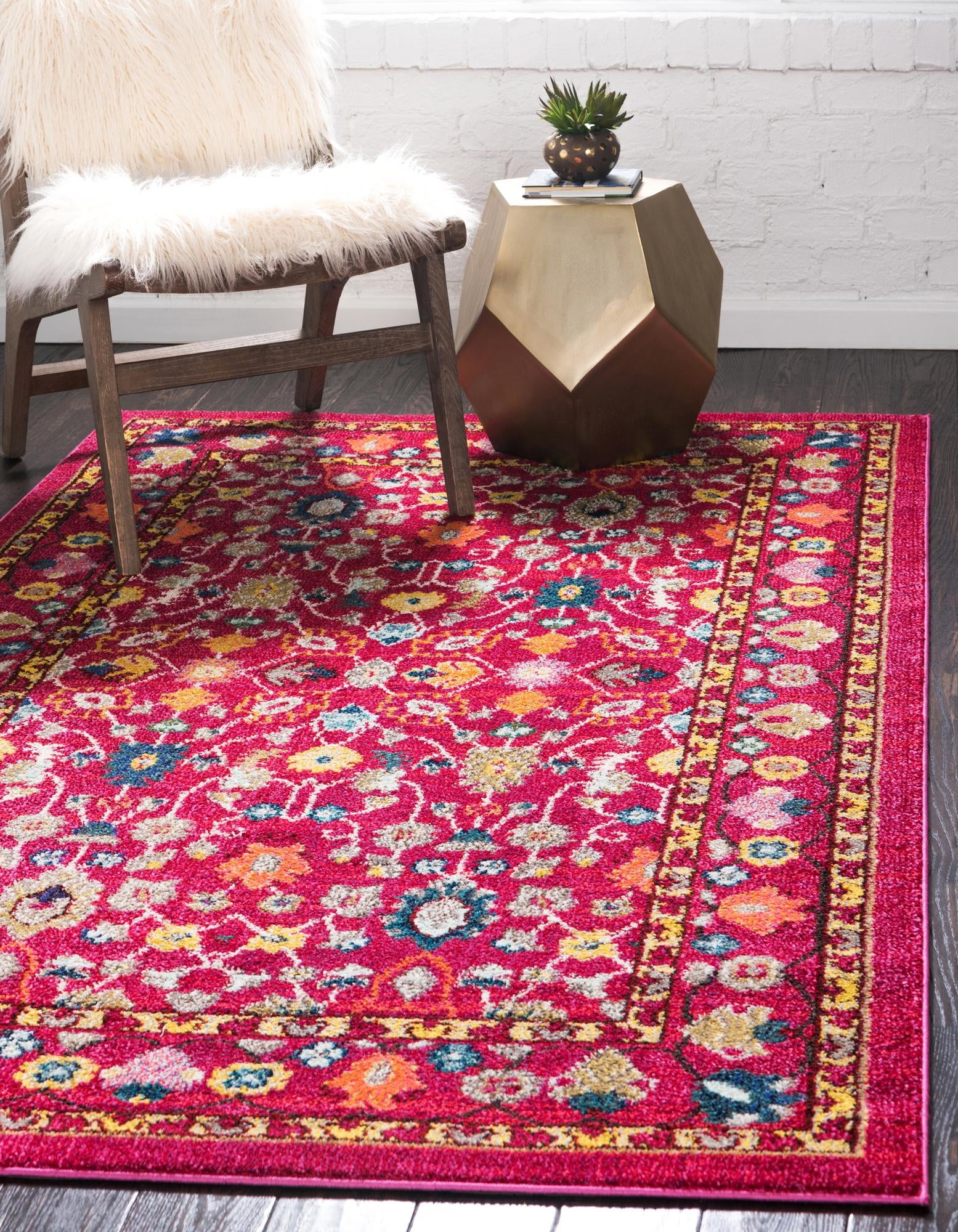 Rug Collection Rug Rugs.com Fleur Collection Rug – 8' x 11' Pink Medium-Pile Rug Perfect ...