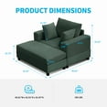 thumbnail image 2 of BALUS Chaise Lounge Chair Indoor with Ottoman, Oversized Corduroy Single Sofa Chair with 2 Pillows, Comfy Deap Sleeper Seat for Living Room, Green, 2 of 6