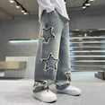 thumbnail image 2 of TOWED22 Toddler Boys Baggy Cargo Jeans, Elastic Waist Denim Pants with Side Pockets, Trendy Casual Streetwear Fit for Kids(Blue,5-7 Y), 2 of 6