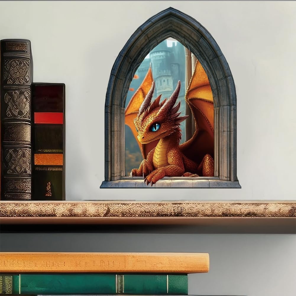 Translucent PVC Self Adhesive Wall Stickers Waterproof Building Decals for Home Living Room Bedroom Wall Decoration Dragon 600x300mm