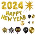 thumbnail image 1 of CSChome New Year Party Decorations New Year Balloons Set 32 Inch 2024 Golden Starburst Number Party Decorations, 1 of 6