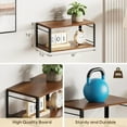 thumbnail image 2 of Floating Nightstand Wall Shelf, Wood Bedside Shelf Wall Mounted Nightstand Set of 2, Floating Bedside Table for Bedroom, Living Room, Bathroom, Kitchen, Office (Vintage Brown), 2 of 5