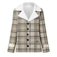 thumbnail image 5 of Fashion Winter Warm Jackets for Womens Plus Size Zip Up Plaid Printed Fashionable Long Sleeved Pocket Composite Plush Button Coat, 5 of 5
