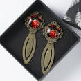 thumbnail image 4 of Coccinella septempunctata Vintage Copper-Colored Lace Bookmarks - Stainless Steel Material - Set of 2 Book Marks for Reading and Book Lovers, 4 of 5