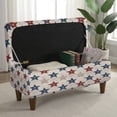thumbnail image 3 of SEANATIVE Stretch Ottoman Cover Storage Ottoman Bench Covers Removable Footrest Stool Slipcover Independence Day Printed Furniture Protector for 4th of July Decor, M, Star Pattern, 3 of 7