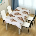 thumbnail image 4 of Yayeee Tablecloths 60" x 60" Rectangle Wrinkle Resistant Party Table Cover, Brown Ice Cream Pattern, 4 of 8