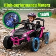 thumbnail image 4 of Track Seven 24V Kids Ride on Car, Electric UTV with Remote Control, Bluetooth, Music, 4-Wheel Suspension, Anti-Collision Bar, 14.6" Wide Single Seat, 24V Ride on Toy Car for Boys Girls Aged 3+, Pink, 4 of 8