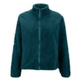 thumbnail image 4 of Jackets For Women Winter Casual Zip Up Sherpa Jacket Fleece High Neck Coats Lightweight Fall Outerwear With Pockets, M, 4 of 6