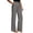 Grey, variant on Women's Solid Color High Waist Straight Leg Dress Pants, Stretchy Work Slacks with Side Pockets, Comfortable Business Casual Trousers for Office Daily Wear Black L