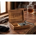 thumbnail image 3 of Creative Gifts 069407 Wood Box with Tongs, 9 Whiskey Stones & Pouch, 3 of 5