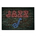 thumbnail image 2 of Music Cutting Board, Image of Alluring Neon All Jazz Sign Saxophone Instrument on Brick Wall Print, Decorative Tempered Glass Cutting and Serving Board, Large Size, Red Blue, by Ambesonne, 2 of 5