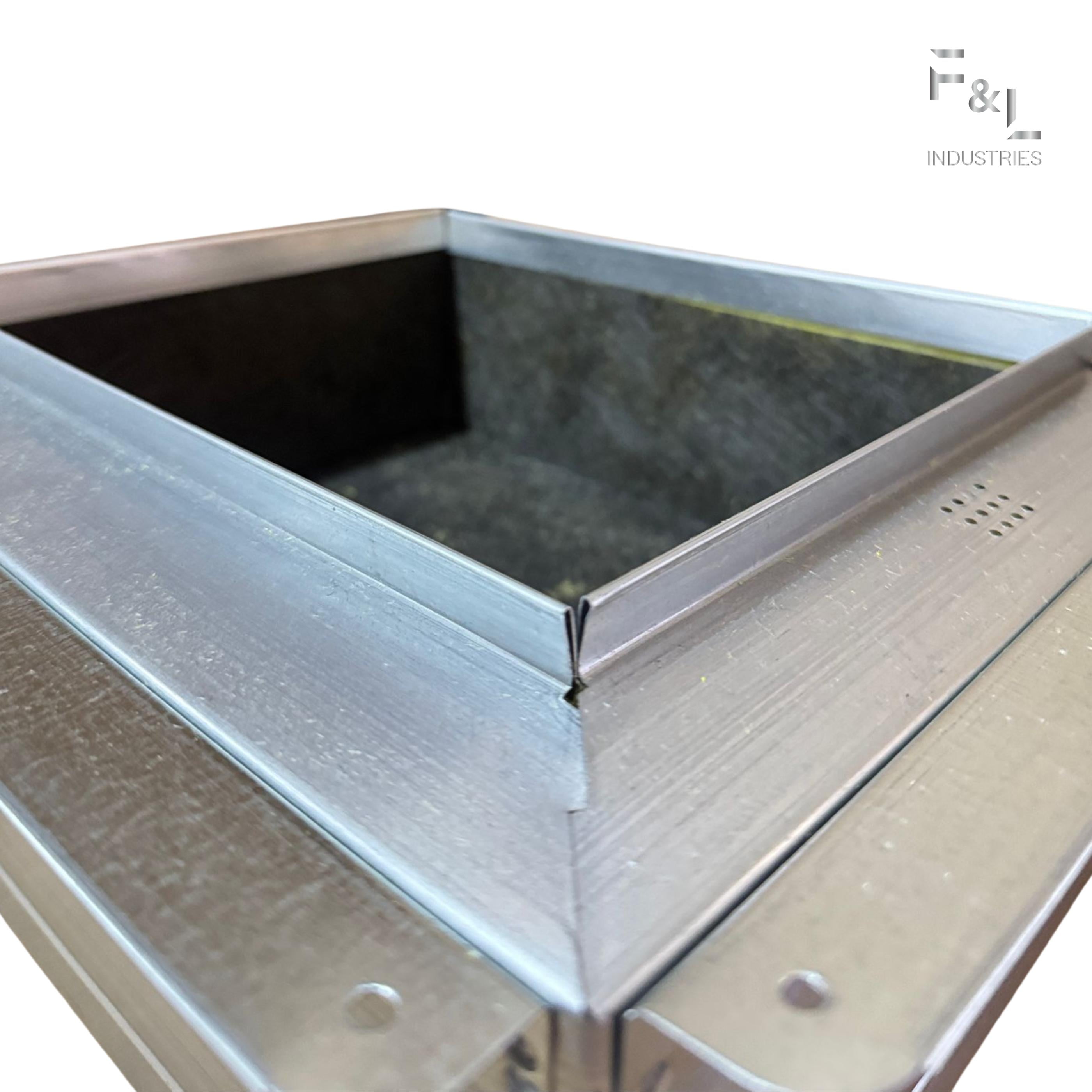 F&L R4 Insulated Galvanized Ceiling Register Box - Connects Register Vent and Diffuser, HVAC Duct Boot" (10" X 4")