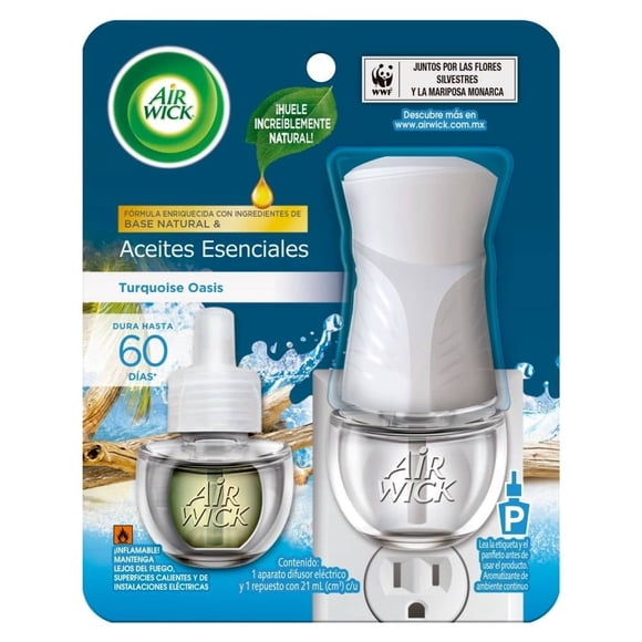 Difusor eléctrico Air Wick y repuesto turquoise oasis 21 ml