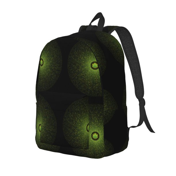Fotbe Mandala With Marijuana Leaf Mochila de Lona con Estampado, Mochila Duradera, Mochila Versátil de Alta Calidad, Mochila Compacta Vintage-Small