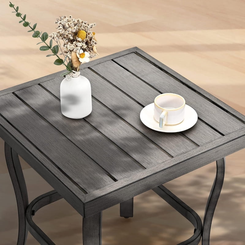Aluminum Outdoor Bistro Set - 3 Piece Swivel Rocker Patio Chairs with Thick Cushions and Side Table, Small Patio Furniture Set for Backyard Porch Balcony