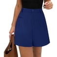 thumbnail image 7 of PRETTYGARDEN Shorts for Women Dressy Summer Elastic High Waisted Wide Leg Business Casual Work Shorts with Pockets, 7 of 7