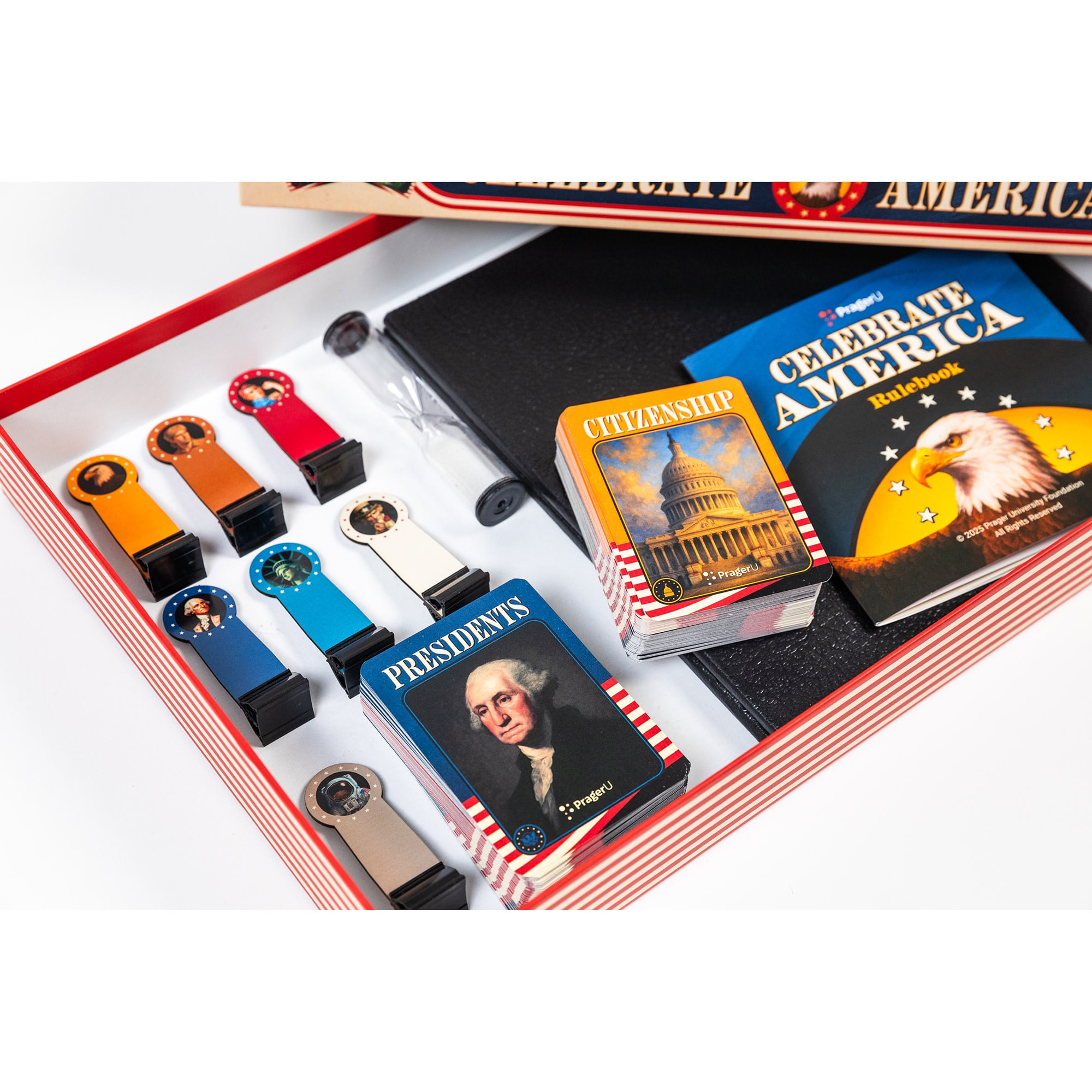 PragerU: Celebrate America - Race to the White House Board Game, USA Trivia Game, America’s 250th Anniversary Edition, Families & Kids 8+, 2+ Players