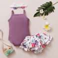 thumbnail image 3 of Vedolay Girl's Shorts Sets Toddler Girls Shorts Outfits Print Ruffle T-Shirt Tops Short Summer Clothes Set,Purple 12-18 Months, 3 of 5