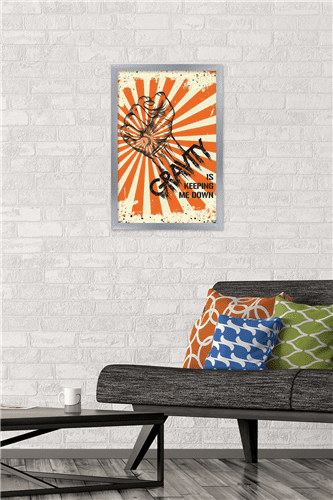 Lunch Hour Productions - Gravity Keeping Me Down Wall Poster, 14.725" x 22.375" Framed