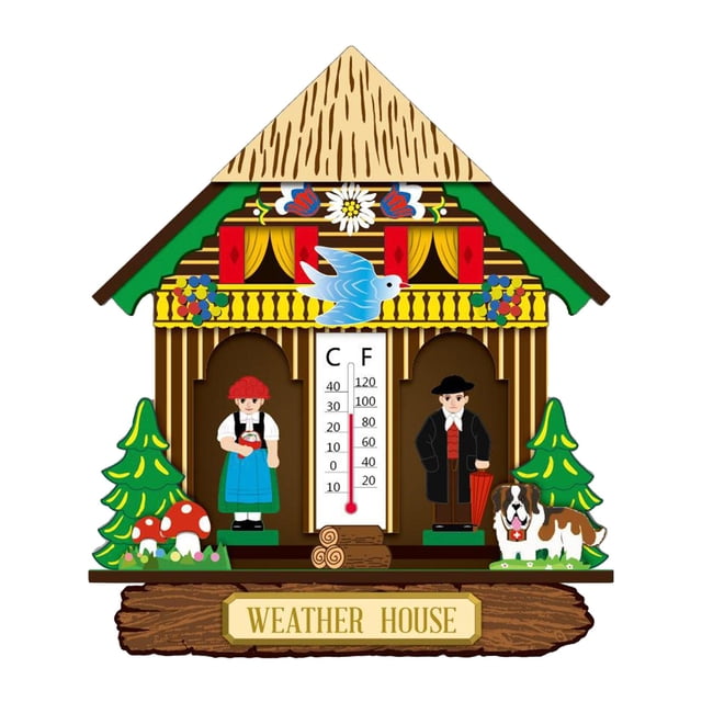 yuksok Wooden Indoor Thermometer Hygrometer, Wall Hanging Temperature Humidity