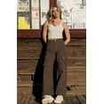 thumbnail image 6 of CALI1850 Women's Comfortable And Relaxed High Rise Wide Leg Cargo Pants With Slanted Pockets, 6 of 7