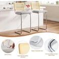 thumbnail image 5 of STARY Counter Height Bar Stools Set of 2, Upholstered Velvet Barstools with Rattan Back, 30 inch Height Stools Armless Bar Chairs for Kitchen Island(Light Grey), 5 of 9