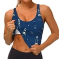 thumbnail image 4 of Haiem Lighthouses and Anchors Pattern Womens Sports Bra - U Neck Padded Low Impact Yoga Bra Workout Crop Top Gym Moisture-Wicking Workout Vest -X-Large, 4 of 9